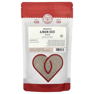 Pure Indian Foods, органические семена аджвана, цельные, 226 г (8 унций)