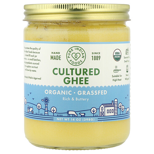 Pure Indian Foods, Organic Cultured Ghee, 14 oz (398 g)
