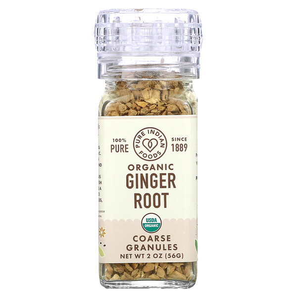 Pure Indian Foods, Organic Ginger Root, Coarse Granules, 2 oz (56 g)