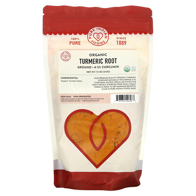 

Pure Indian Foods, Organic Turmeric Root, Ground, 7.5 oz (212 g)