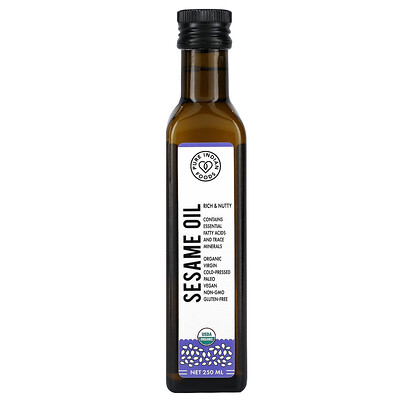 Pure Indian Foods  Organic Cold Pressed Virgin Sesame Oil  250 ml