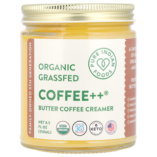 Pure Indian Foods, Coffee++®, Creme para Café de Manteiga de Gado Orgânico, 250 ml (8,5 fl oz)