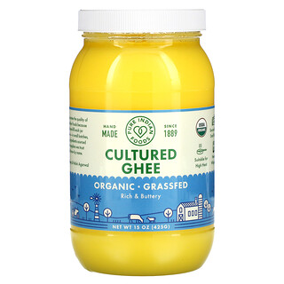 Pure Indian Foods, Organic & Grass-Fed Cultured Ghee, 15 oz (425 g)