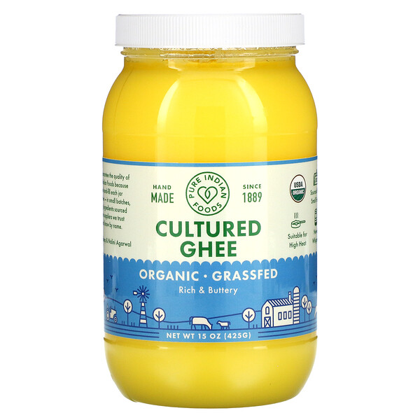 Organic & Grass-Fed Cultured Ghee, 15 oz (425 g)