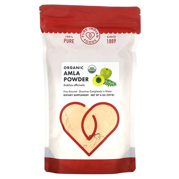 Pure Indian Foods, Organic Amla Powder, Bio-Amla-Pulver, 227 g (8 oz.)