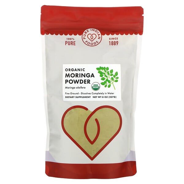 Pure Indian Foods, Bio-Moringa-Pulver, 227 g (8 oz.)