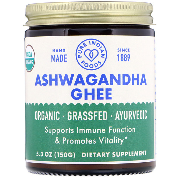 Pure Indian Foods, Organic Ashwagandha Ghee, 5.3 oz (150 g) iHerb