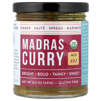 Pure Indian Foods, Curry de Madrás, Mediano, 241 g (8,5 oz)