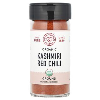 Pure Indian Foods, 100% Pure, Organic Kashmiri Red Chili, Ground, 2.3 oz (65 g)