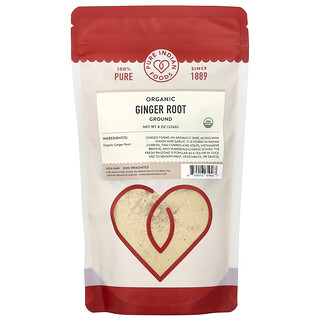 Pure Indian Foods, Organic Ginger Root, Ground, 8 oz (226 g)  