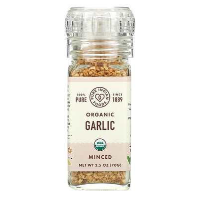 Pure Indian Foods Organic Garlic, Minced, 2.5 oz (70 g)
