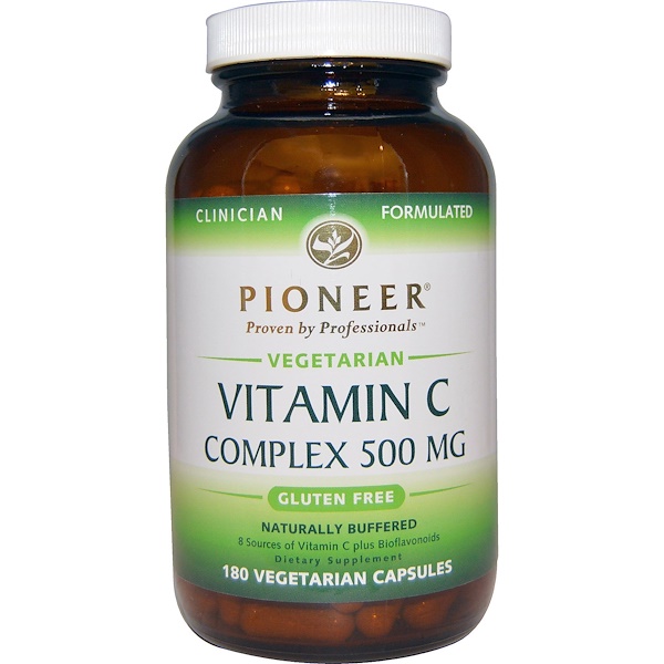Pioneer Nutritional Formulas, Комплекс витаминов группы C, 500 мг, 180 растительных таблеток