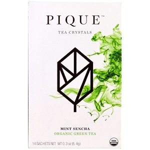 Купить Pique Tea, Mint Sencha, зеленый чай органического происхождения, 14 пакетиков, 8,4 г (0,3 унции)  на IHerb