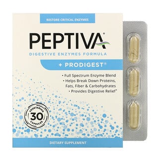 Peptiva, 消化酶配方 + 消化，30 粒素食膠囊