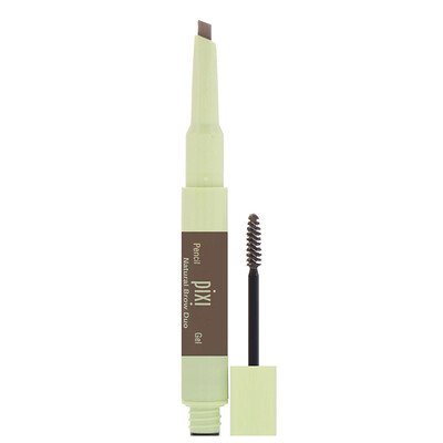 Pixi Beauty 2-In-1 Natural Brow Duo, Waterproof Brow Pencil & Gel, Natural Brown, Pencil 0.007 oz (0.2 g) - Gel 0.084 fl oz (2.5 ml)