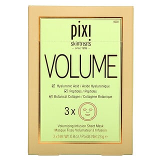 Pixi Beauty, Skintreats, Volume, разглаживающая тканевая маска, 3 шт. по 23 г (0,8 унции)
