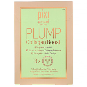 Пикси Бьюти, Skintreats, Plump Collagen Boost, Volumizing Infusion Sheet Mask, 3 Sheets, 0.80 oz (23 g) Each отзывы