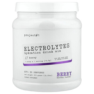Project 1 Nutrition, Electrolytes, зволожувальна суміш для напою, ягоди, 972 г (34,29 унції)