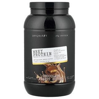 Project 1 Nutrition, сироватковий протеїн, високоякісний протеїновий комплекс, шоколадна арахісова паста, 1058,4 г (2,3 фунта)