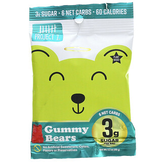Project 7, Gummy Bears, 1.7 oz (49 g)
