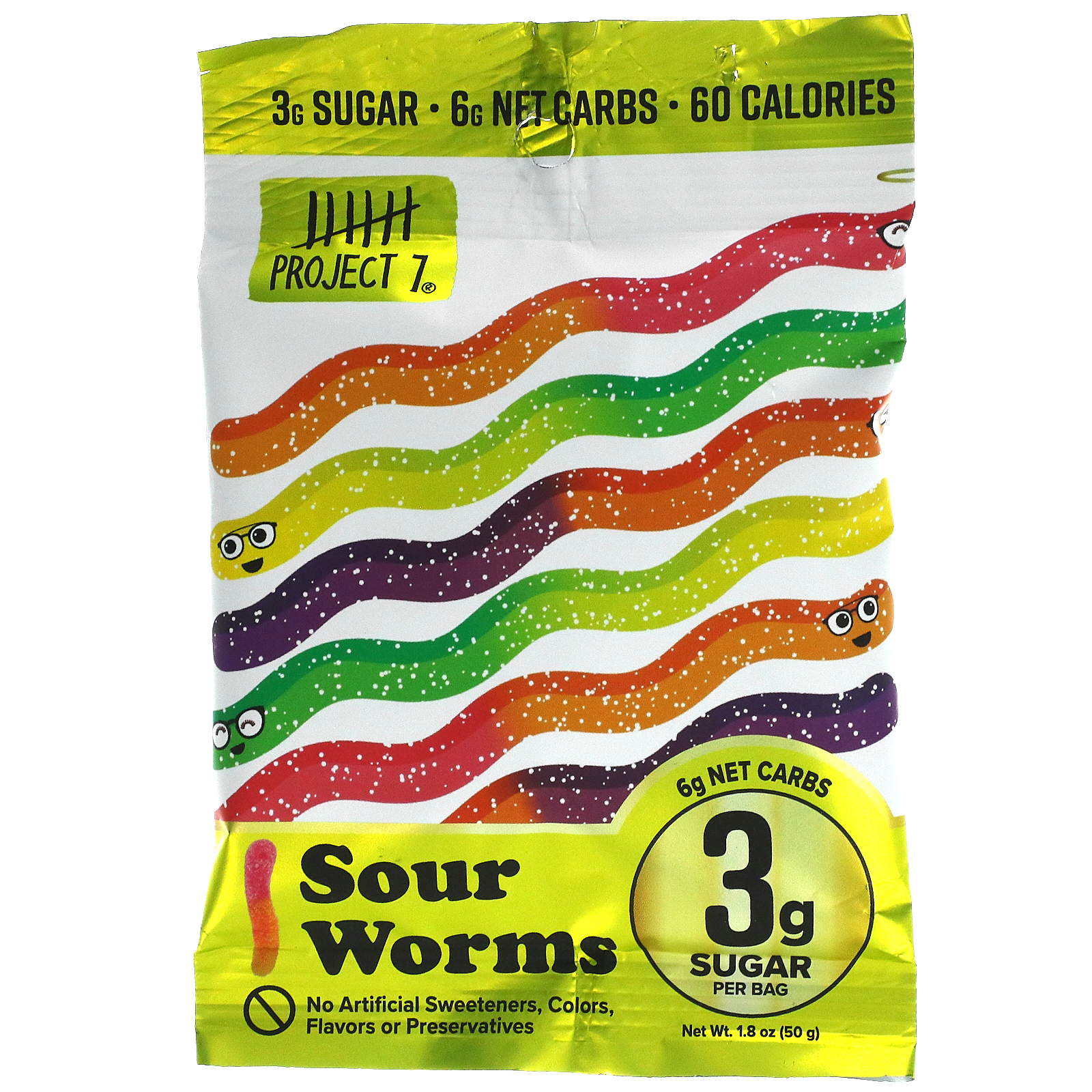 Project 【超ポイントバック祭】 7 送料0円 Sour Worms g 50 1.8 oz