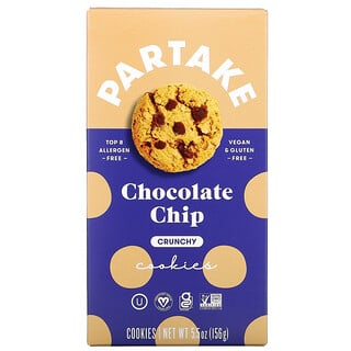 Partake, Crunchy Cookies, Chocolate Chip, 5.5 oz (156 g)