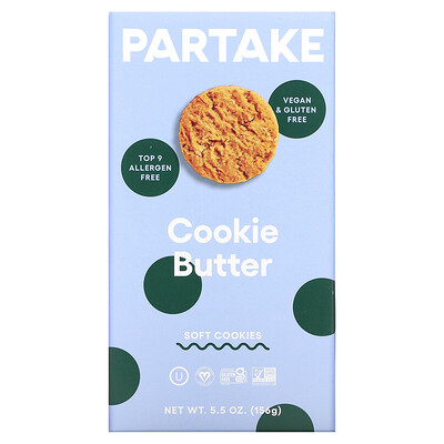 Partake Soft Baked Cookies, масло для печенья, 156 г (5,5 унции)