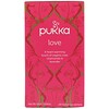Pukka Herbs, Love, Чай с органической розой, ромашкой и лавандой, без кофеина, 20 пакетиков, 0,8 унции (24 г)