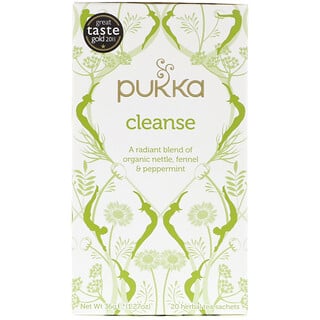 Pukka Herbs, Cleanse Herbal Tea, Caffeine Free, 20 Sachets, 1.27 oz (36 g)