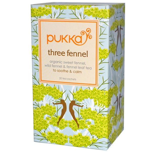 Pukka Herbs, Three Fennel, Caffeine Free, 20 Tea Sachets, 1.27 oz (36 g