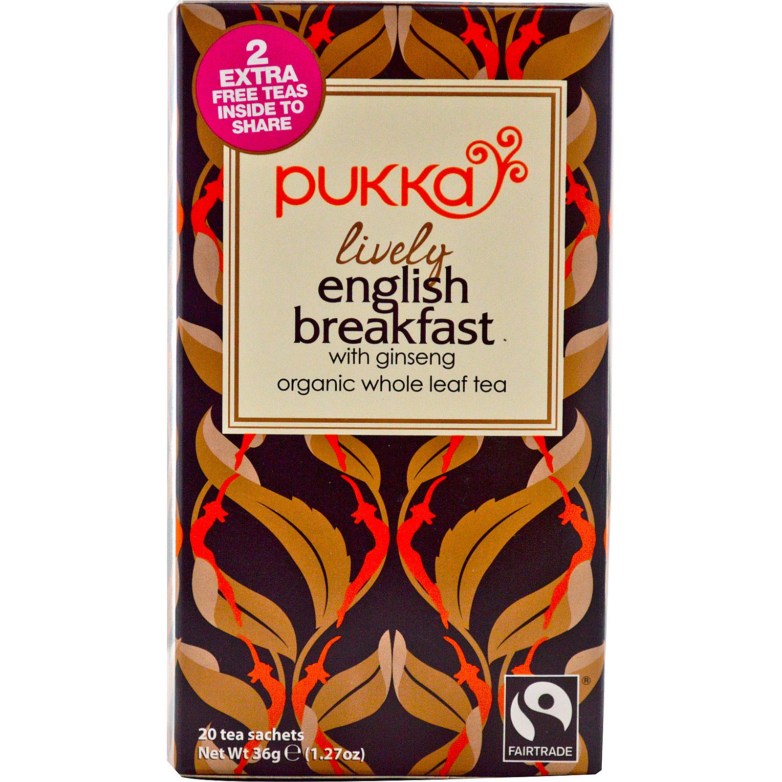 Pukka lively English breakfast Organic 4x20 bgs (5060229011572)