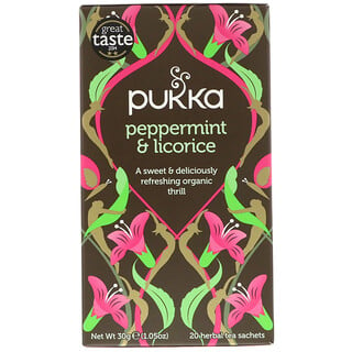 Pukka Herbs, 薄荷&甘草草本茶，不含咖啡萃取，20 包茶包，1.05 盎司 （30 克）