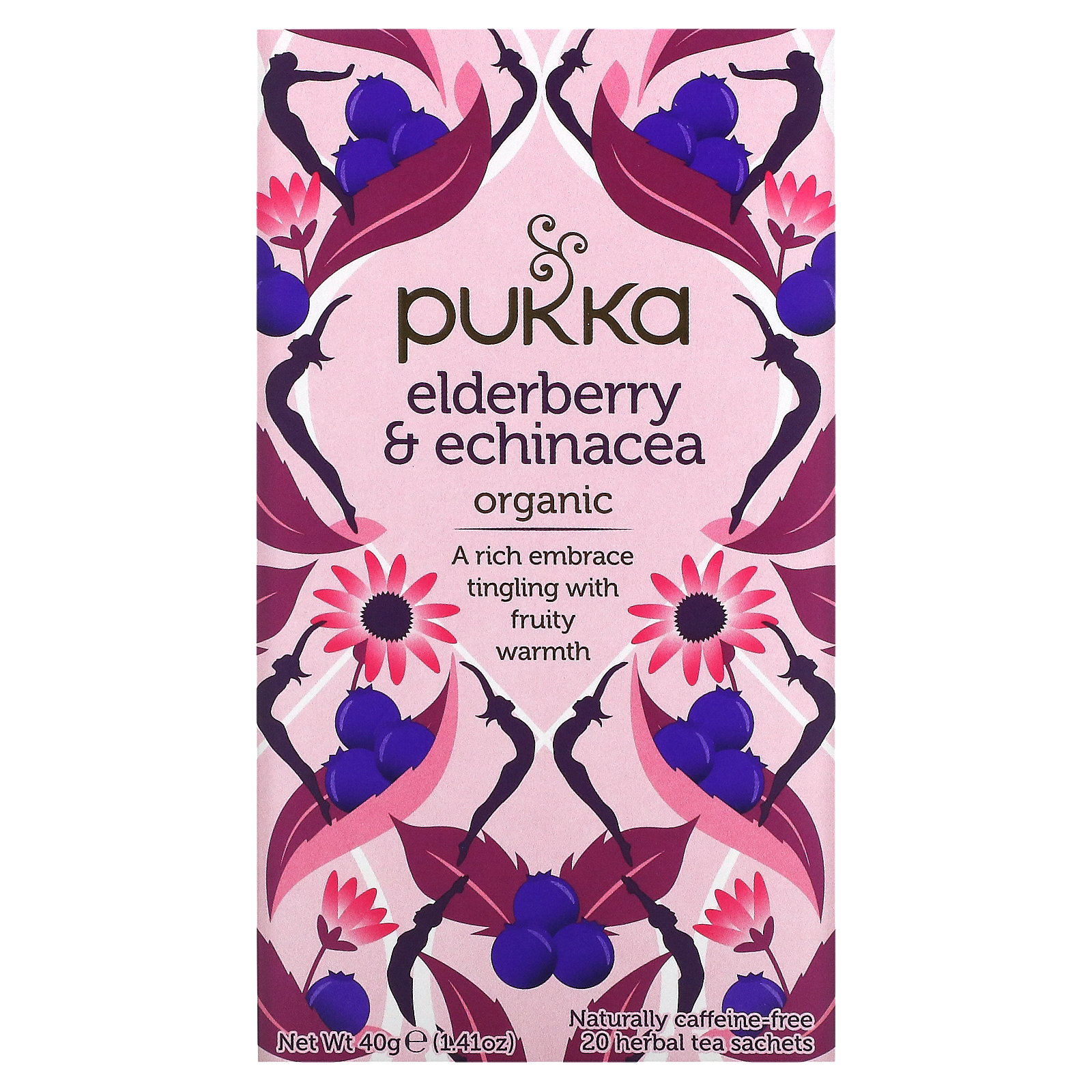 Pukka レビューで送料無料 Herbs 堅実な究極の エルダーベリー エキナセア 1.41オンス フルーツティーバッグ20袋 40g