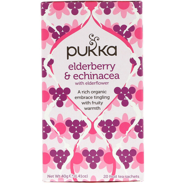 Elderberry & Echinacea, 20 Fruit Tea Sachets, 1.41 oz (40 g)