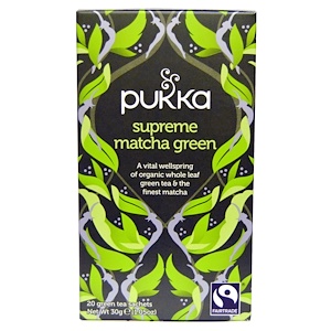 Купить Pukka Herbs, Supreme Matcha Green, 20 Green Tea Sachets — 1.05 oz (30 g) Each  на IHerb