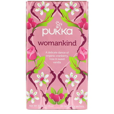 Купить Pukka Herbs Womankind, без кофеина, 20 пакетиков-саше с травяным чаем, 1, 05 унц. (30 г)