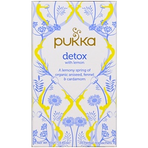 Pukka Herbs, Детоксикация с лимонным чаем, 20 пакетиков травяного чая, 27 (0,07 унций) каждый