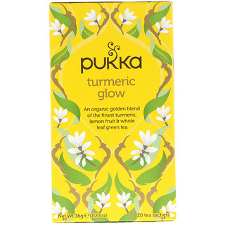 Pukka Herbs, ターメリックグローティー、20ティーバッグ、1.27 oz (36 g)
