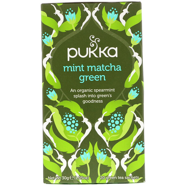 Mint Matcha Green Tea, 20 Green Tea Sachets, 1.05 oz (30 g)