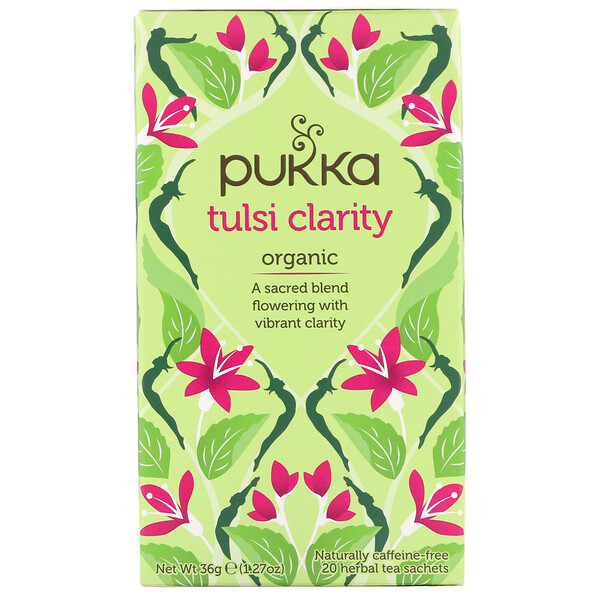 Pukka Herbs‏, Organic Tulsi Clarity, Caffeine-Free, 20 Herbal Tea Sachets, 1.27 oz (36 g)