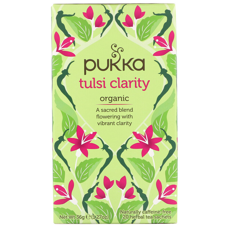 Pukka Herbs, Organic Tulsi Clarity, CaffeineFree, 20 Herbal Tea