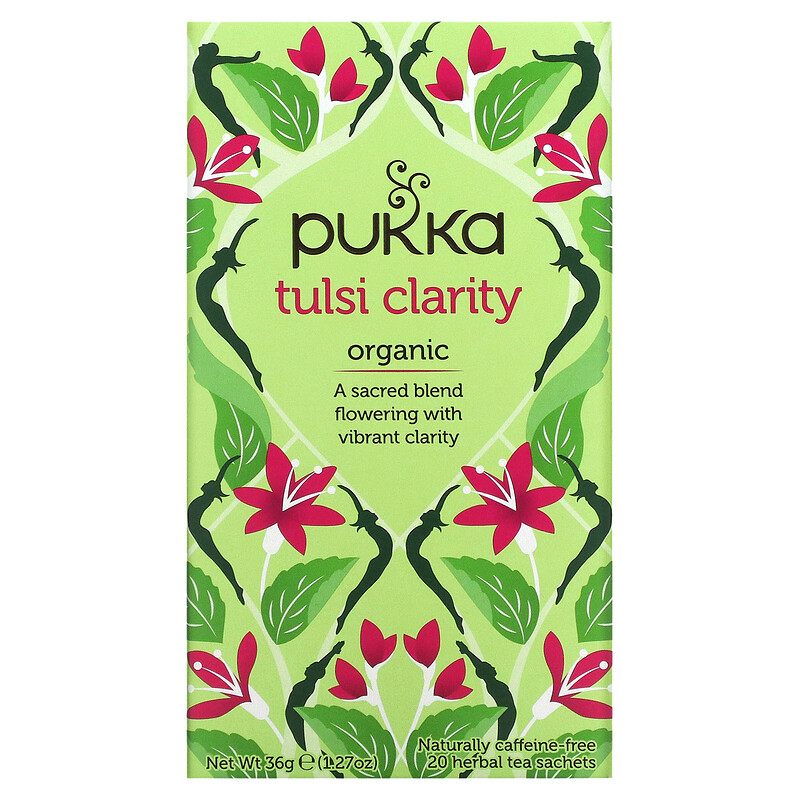 Organic Tulsi Clarity, Caffeine-Free, 20 Herbal Tea Sachets, 1.27