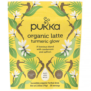 Pukka Herbs, Latte orgánico con brillo de cúrcuma, sin cafeína, 75 g (2,65 oz)