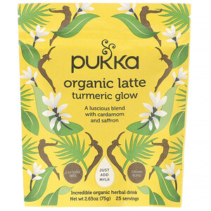 Отзывы о Пукка хербс, Turmeric Glow Organic Latte, Caffeine-Free, 2.65 oz (75 g)