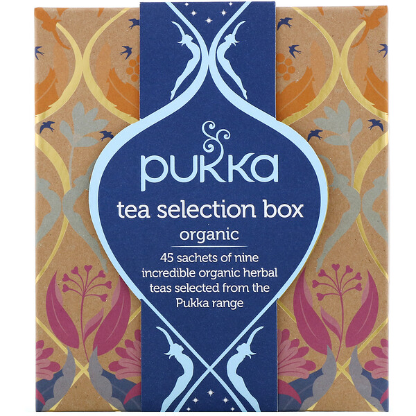 Pukka Herbs, Organic Tea Selection Box, 9 Herbal Teas, 45 Tea Sachets iHerb