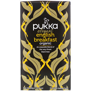 Отзывы о Пукка хербс, Organic Elegant English Breakfast, 20 Black Tea Sachets, 1.76 oz (50 g)
