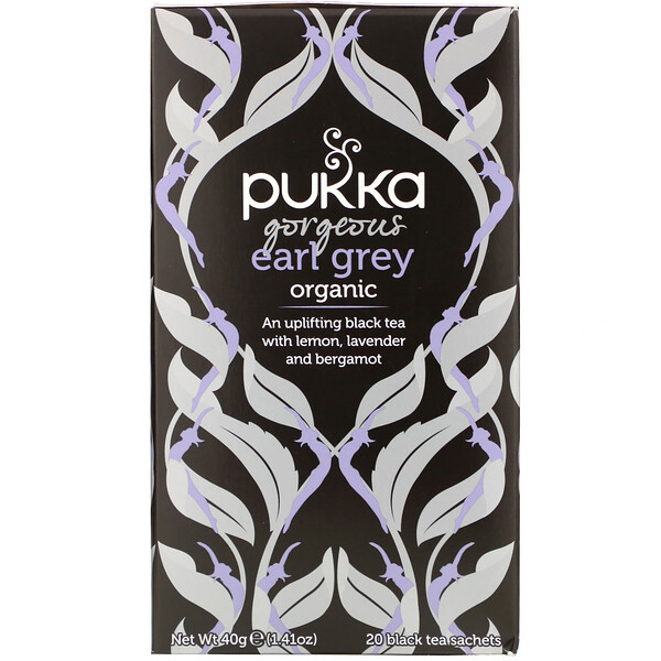 Pukka Herbs, Organic Gorgeous Earl Grey, 20 Black Tea Sachets, 1.41 oz (40 g)