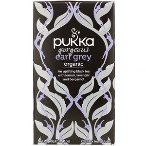 Отзывы о Пукка хербс, Organic Gorgeous Earl Grey, 20 Black Tea Sachets, 1.41 oz (40 g)