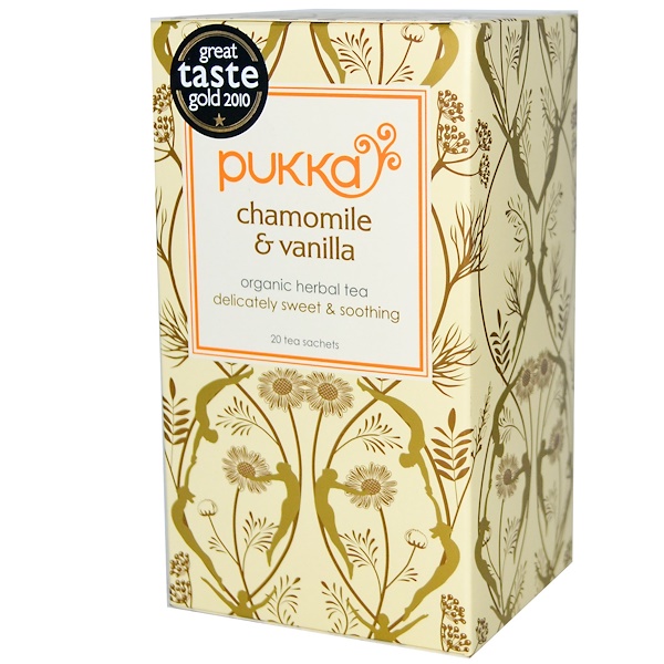 Pukka Herbs, Organic Herbal Tea, Chamomile & Vanilla, Caffeine Free, 20