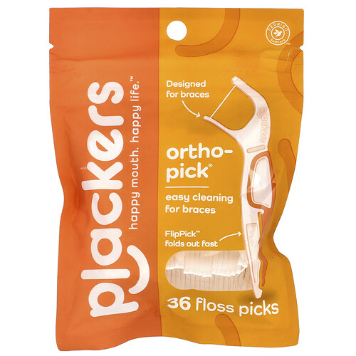 Plackers, Orthopick®, Zahnseidesticks, 36 Stück
